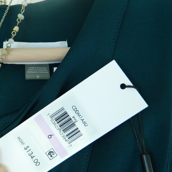 Calvin Klein Scuba Fit & Flare Pleated Dress - Picture 2 of 4